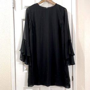 H&M Studded Black Dress with Bell Sleeves